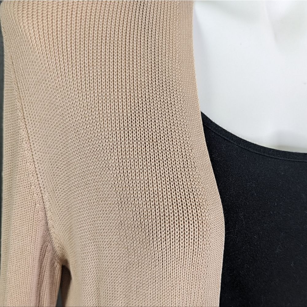 EILEEN FISHER Women's Ribbed Knit Tencel Open Long Cardigan Sweater Tan S - Picture 6 of 10